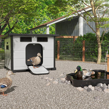 Load image into Gallery viewer, GDLF Duck Coop for Outside, Weatherproof Duck House with Easy-Clean Design &amp; Ventilation – Plastic Night Shelter for Backyard Ducks (2–3 Ducks)