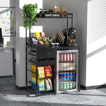 Load image into Gallery viewer, GDLF Snack Bar Cabinet with Fridge Space, Compact Snack Organizer Coffee Station 35.86" W