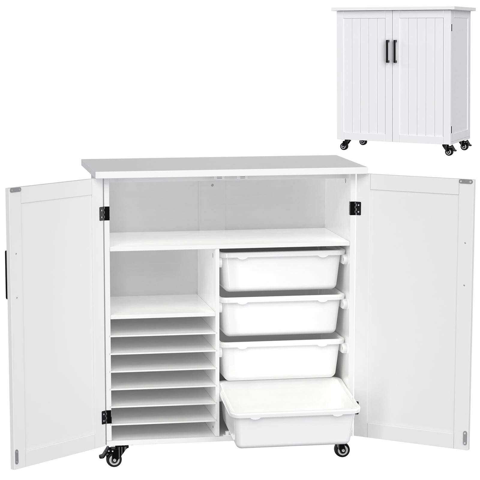 Craft Organization and Storage Rolling Cart Compatible with All Cricut –  WoodArtSupply