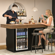Load image into Gallery viewer, GDLF Bar Height Table with Fridge Space, 41.1"H Counter Height Pub Tall Dining Table,  Kitchen Bar with Storage