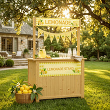 Load image into Gallery viewer, GDLF Lemonade Stand for Kids,  Lemonade bar with Fabric Banner &amp; Skirt, 27.5” Counter Height Kids Outdoor Stand for Backyard, Parties &amp; Pretend Play (Ages 5–10)