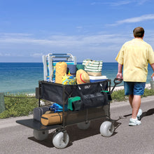 Load image into Gallery viewer, GDLF Beach Wagon, Collapsible Double Decker Utility Cart with 500lb Capacity &amp; 9&quot; All-Terrain Balloon Tires