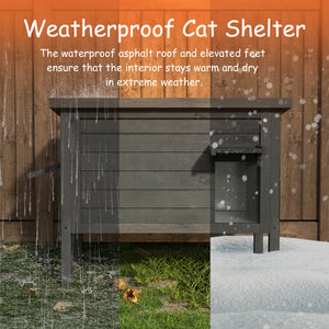 Outdoor Cat House Weatherproof, Insulated Feral Cat Shelter with Thermal Foil Lining