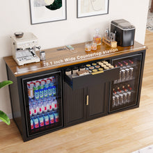 Load image into Gallery viewer, Long Coffee Bar Cabinet with Fridge Space, 70.1" Modern Wine Liquor Cabinet,White