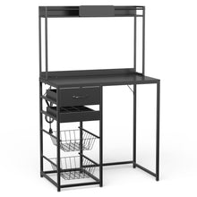 Load image into Gallery viewer, GDLF Snack Bar Cabinet with Fridge Space, Compact Snack Organizer Coffee Station 35.86" W