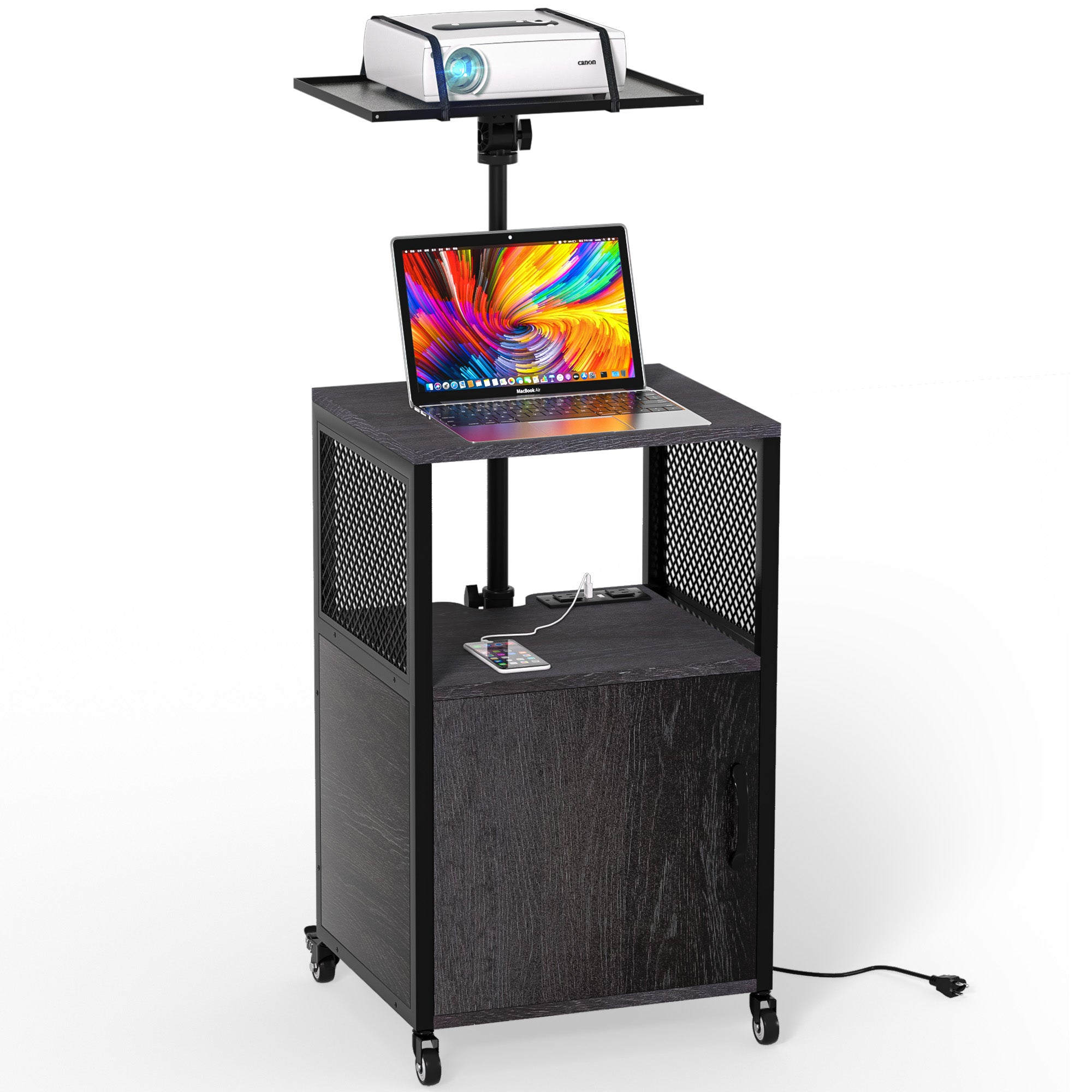 Laptop Holder Mobile Laptop Cart With Storage GDLF Projector Stand
