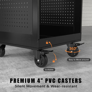 GDLF Portable Air Compressor Utility Cart with  Air Hose Reel for up to 6 Gallon Pancake Compressor