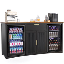 Load image into Gallery viewer, Long Coffee Bar Cabinet with Fridge Space, 70.1" Modern Wine Liquor Cabinet,White