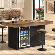 Load image into Gallery viewer, GDLF Bar Height Table with Fridge Space, 41.1"H Counter Height Pub Tall Dining Table,  Kitchen Bar with Storage