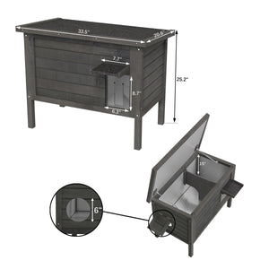 Outdoor Cat House Weatherproof, Insulated Feral Cat Shelter with Thermal Foil Lining