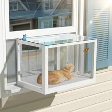 Load image into Gallery viewer, Cat Window Box,Window Catio Fits Double Hung Windows 24" to 39.5" Wide  Mosquito Proof