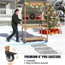 Load image into Gallery viewer, GDLF Farm Stand，Wooden Farmers Market Stand with Metal Roof for Farmhouse Decor, Events &amp; Small Business Display