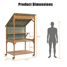 Load image into Gallery viewer, GDLF Farm Stand，Wooden Farmers Market Stand with Metal Roof for Farmhouse Decor, Events &amp; Small Business Display