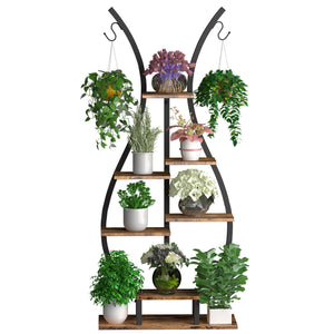 GDLF Plant Stand Indoor Tall Plant Shelf Metal Tiered Hanging Shelf, 59"