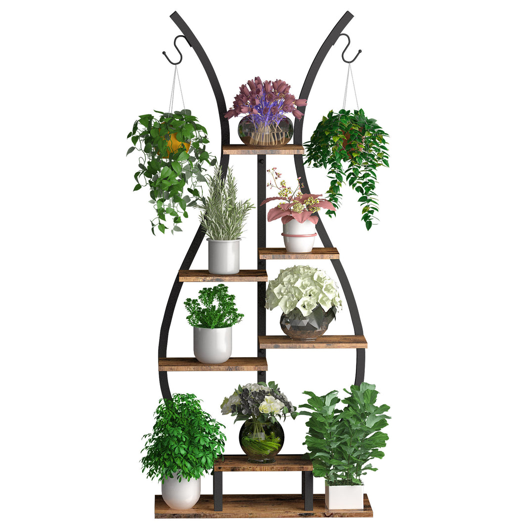 GDLF Plant Stand Indoor Tall Plant Shelf Metal Tiered Hanging Shelf, 59