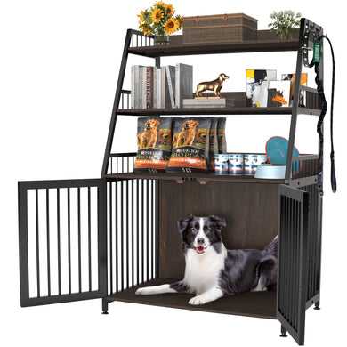 GDLF Dog Crate with Shelf Furniture Style Dog Kennel Indoor Heavy Duty Cage With Storage 36