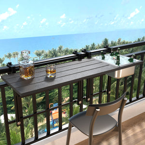 Upgraded GDLF Balcony Table Outdoor Patio Bar Table Hanging Folding Adjustable,43.5"L