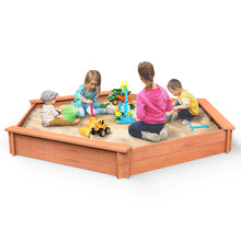 Load image into Gallery viewer, GDLF Kids Large Wooden Sandbox with Cover Waterproof Hexagon Fast  Easy DIY Assembly (20 Mins)