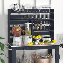 Load image into Gallery viewer, Jumbo Outdoor Solid Wood Patio Furniture Kitchen Island or Bar Cart, Dark Gray, 66.53&quot;H