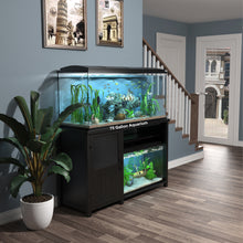 Load image into Gallery viewer, 55-75 Gallon Fish Tank Stand Heavy Duty Metal Aquarium Stand with Cabinet,52&quot;L*19.68&quot;