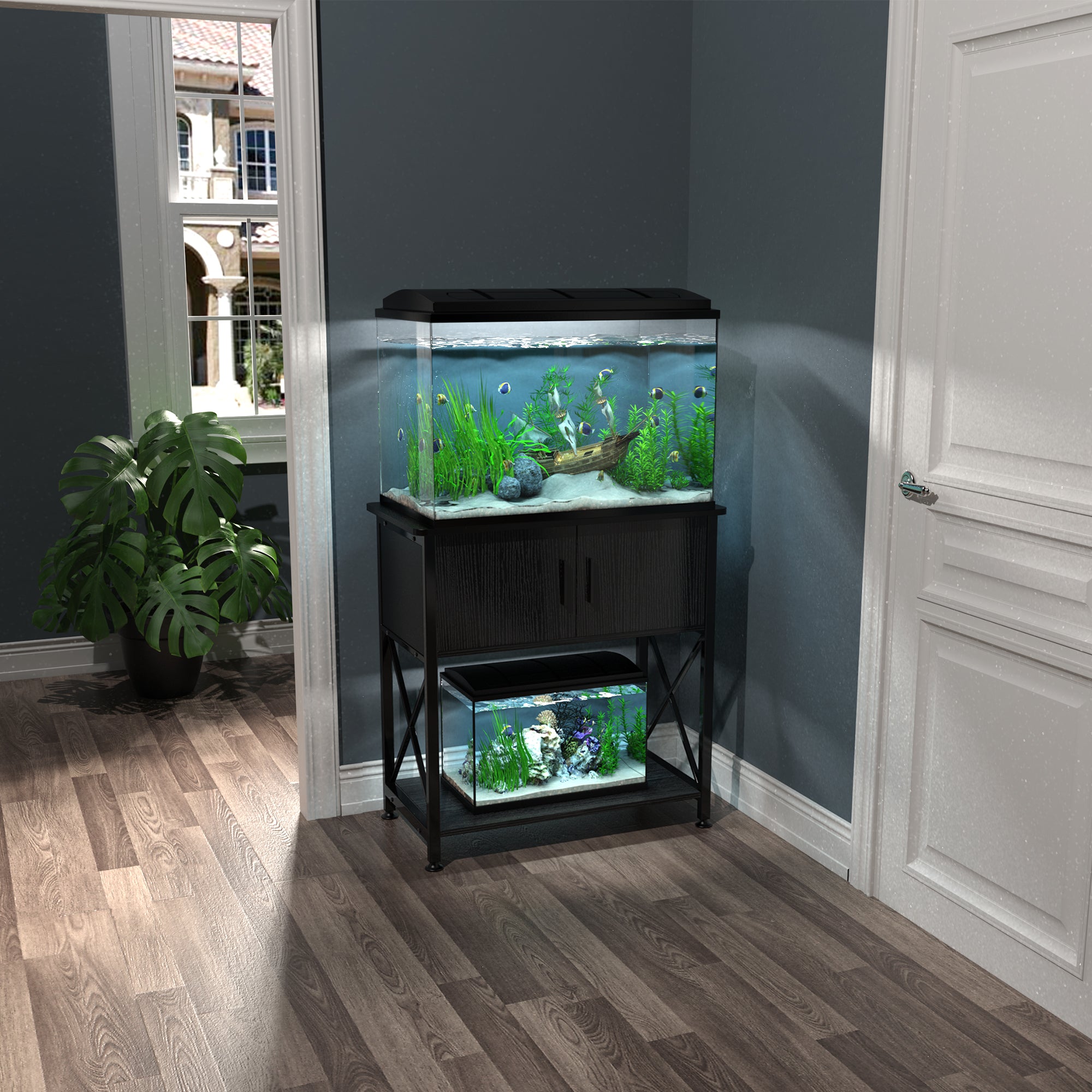 Fish Tank Stand Metal Aquarium Stand for 20 Gallon Long with