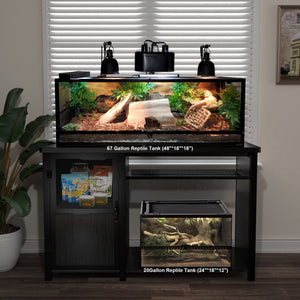 55-75 Gallon Fish Tank Stand Heavy Duty Metal Aquarium Stand with Cabinet,52"L*19.68"