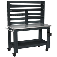 Load image into Gallery viewer, Outdoor Kitchen Island Prep Station Large Potting Bench with Stainless Steel Top