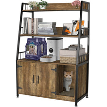 Load image into Gallery viewer, GDLF Large Hidden Cat Litter Box Enclosure Furniture with Shelf  Cat Washroom Storage with Scratch