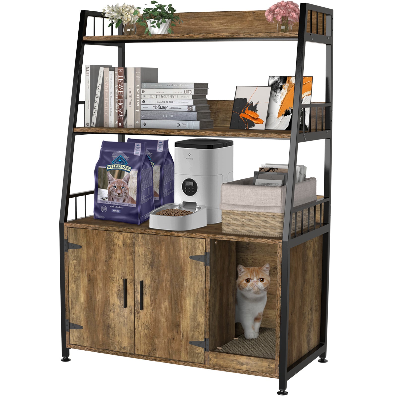  DOVEAID Cat Litter Box Enclosure Furniture Hidden, Pet