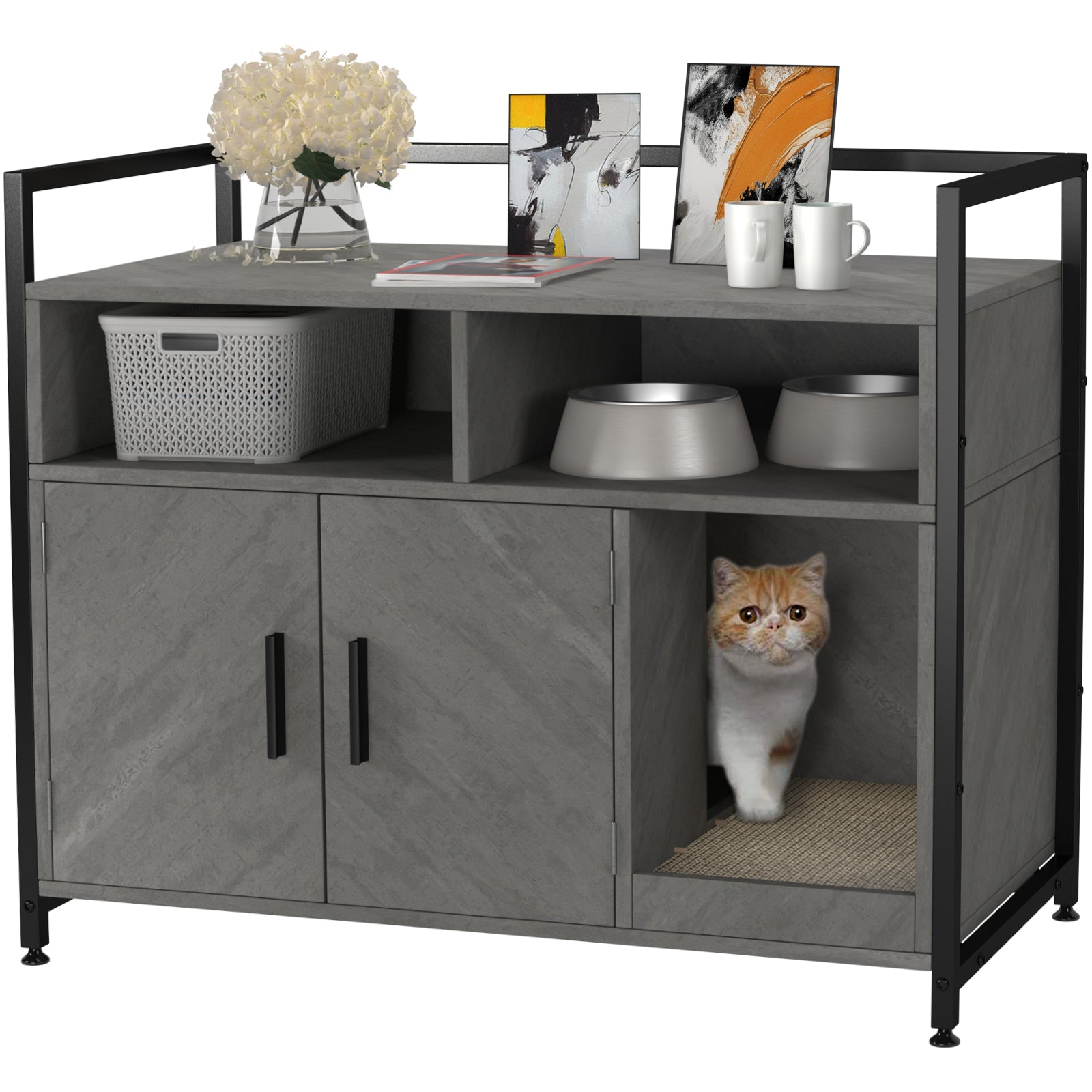  Jvscko Cat Litter Box Enclosures with Cat-Shaped