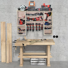 Load image into Gallery viewer, Power Tool Organizer Storage Rack, Drill holder Wall Mount, Cordless Drill Charging Station, Garage Organization, large 44.5”x32”