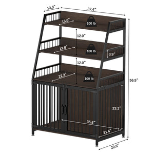 GDLF Dog Crate with Shelf Furniture Style Dog Kennel Indoor Heavy Duty Cage With Storage 36"
