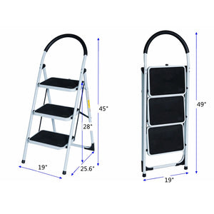 NEW EN131 Folding 3 Step Ladder Home Depot Lightweight 300 lb Capacity Anti-slip