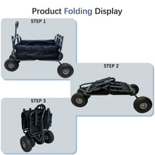 Load image into Gallery viewer, GDLF Fishing Cart  Heavy Duty Foldable Collapsible Wagon  Rod Holders 550 Pound Capacity 53.9&quot;x26.4&quot;x38.8&quot;