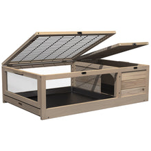 Load image into Gallery viewer, GDLF Wood Tortoise House Indoor Turtle Habitat Reptile Cage Removable Waterproof Tray