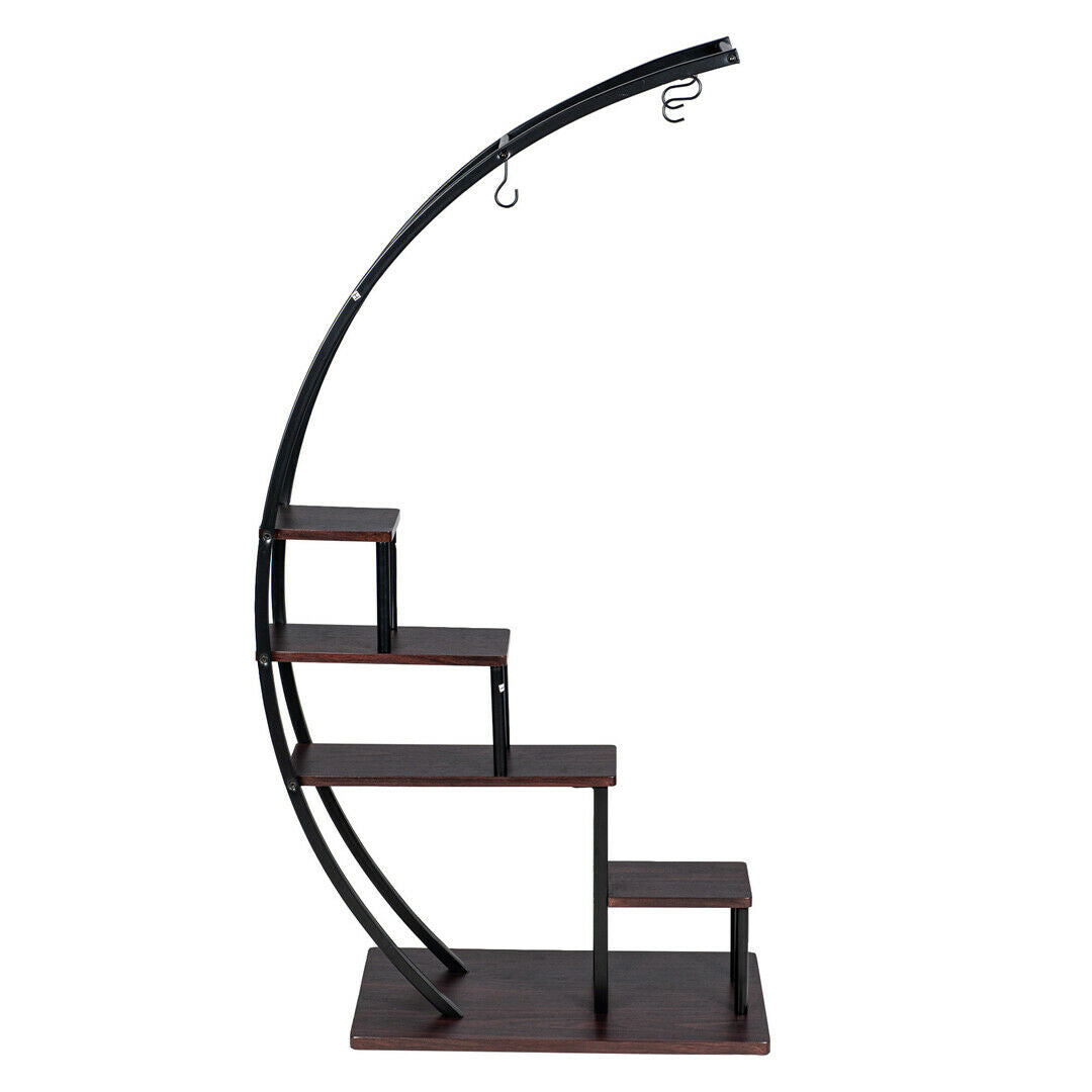 GDLF 5 Tier Metal Plant Stand Indoor Curved Display Shelf Garden Patio Home GDLF 5 Tier Metal Plant Stand Indoor Curved Display Shelf Garden Patio Home