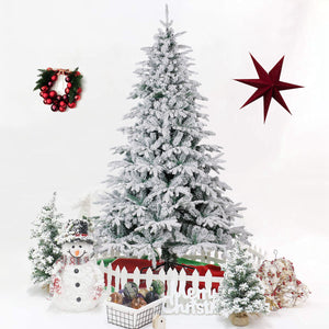6 foot FT Artificial Christmas Trees Flocked Snow White Tree  PE PVC 800 Tips