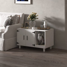 Load image into Gallery viewer, GDLF Pet Crate Cat Washroom Hidden Litter Box Enclosure  as Table Nightstand with Scratch Pad,Stackable