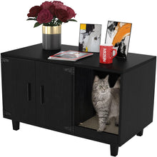 Load image into Gallery viewer, GDLF Pet Crate Cat Washroom Hidden Litter Box Enclosure  as Table Nightstand with Scratch Pad,Stackable